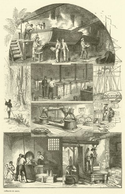 Bir şeker rafinerisinin içi (gravür) by French School