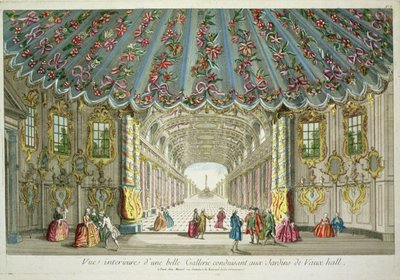 Vauxhall Bahçelerine Giden Bir Galeri İçi by French School