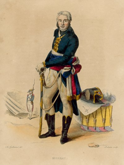 Jean-Victor Moreau (renkli gravür) by French School