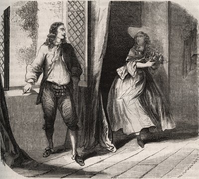 Jean Baptiste (Jean-Baptiste) Poquelin, dit Moliere (1622-1673), komedyen Mademoiselle de Brie