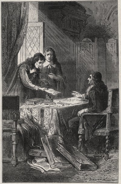 Jean Chapelain (1595-1674) Fransız şair ve edebiyat eleştirmeni ve Pierre Costar (1603-1660), Jean Baptiste Colbert