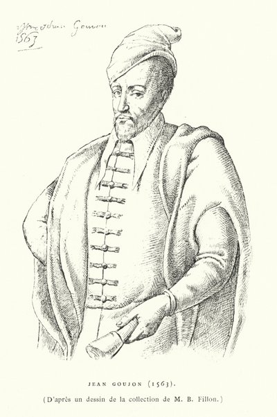 Jean Goujon, Fransız Rönesans heykeltıraş ve mimar (gravür) by French School