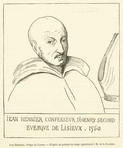 Jean Hénuier, Lisieux Piskoposu (gravür) by French School