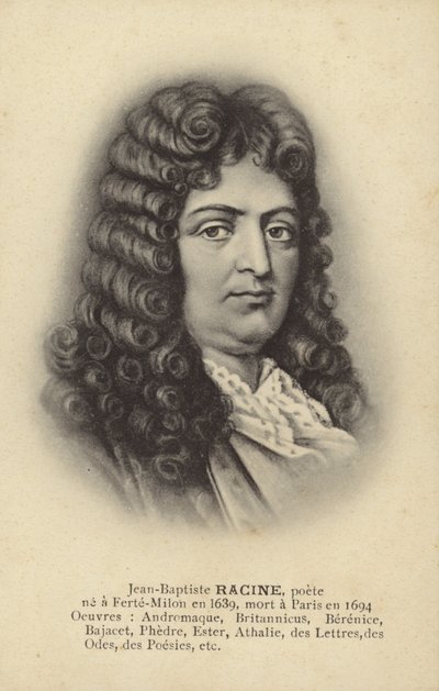 Jean Racine (1639-1699), Fransız tiyatro yazarı (lito) by French School
