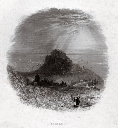 Jersey Adası. (gravür, yaklaşık 1850) by French School