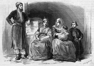 Fas'taki Tetouan (Tetuan) Yahudi nüfusu: Yahudi bir ailenin üyeleri by French School