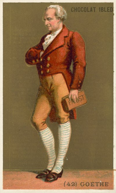 Johann Wolfgang von Goethe, Alman şair, romancı ve oyun yazarı (chromolitho) by French School
