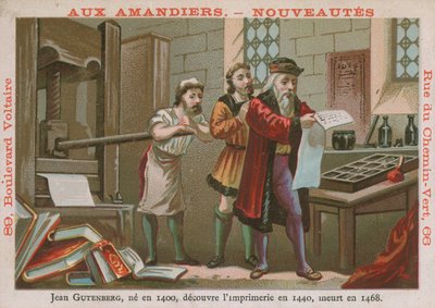 Johannes Gutenberg, 15. Yüzyıl Alman mucit ve yazıcı by French School