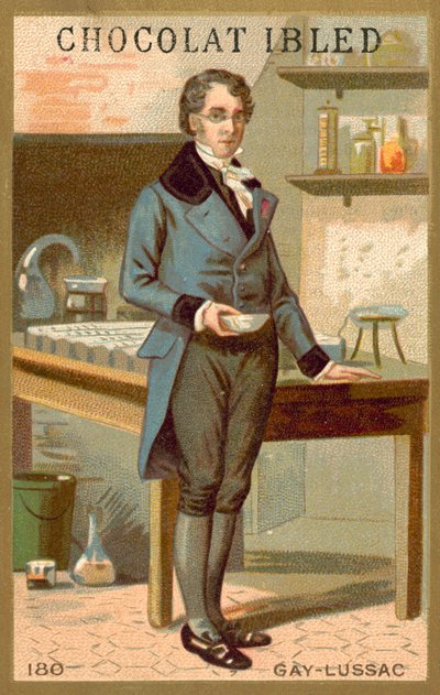 Joseph Louis Gay-Lussac, Fransız kimyager ve fizikçi (chromolitho) by French School