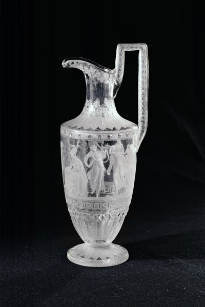 Bir dansçı ve bir lir çalan kişiyi tasvir eden sürahi (kristal) by French School