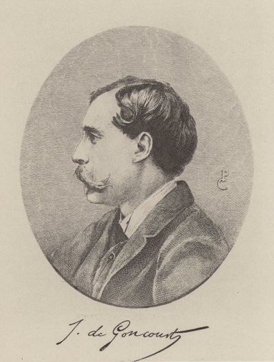 Jules de Goncourt, Fransız romancı (gravür) by French School