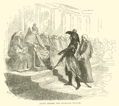 Venedik senatosunun önünde Junot (gravür) by French School