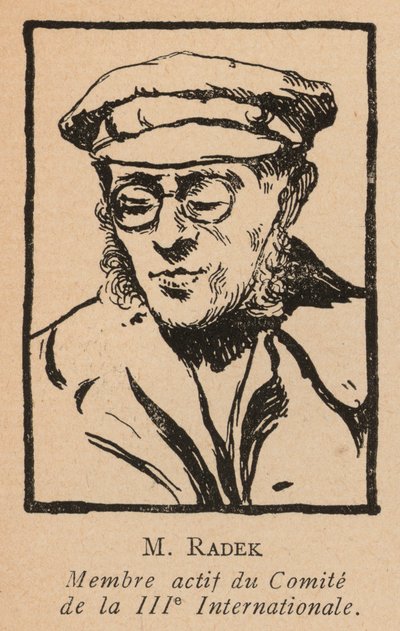 Karl Radek, Polonyalı Marksist devrimci ve Üçüncü Komünist Enternasyonal (Komintern) Sekreteri (lito) by French School