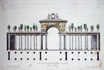 Arc de Triomphe du Pont Tournant (renkli taş) by French School