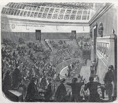 Paris Tıp Okulu - büyük amfitiyatro - Edmond Texier tarafından “Tableau-de-Paris”te Gravür 1852 by French School
