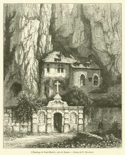 Namur yakınlarındaki Saint-Hubert İnziva Yeri (gravür) by French School