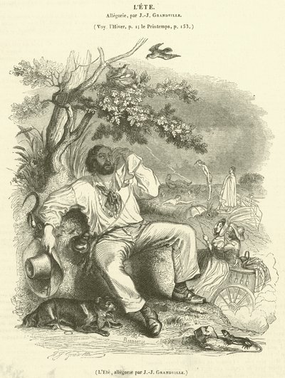 Yaz, alegori (gravür) by French School
