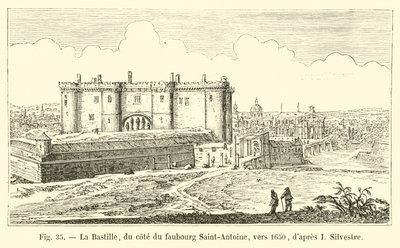 La Bastille, Faubourg Saint-Antoine tarafında, 1650 civarında, I Silvestre