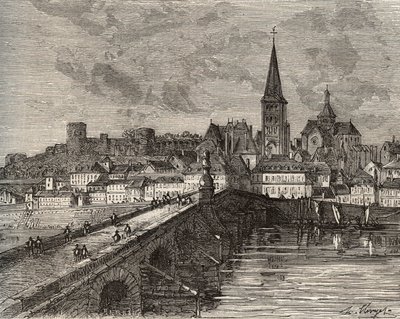 La Charite sur Loire - La Charite-sur-Loire - Nievre, Burgonya bölgesinde - V.-A. Malt-Kahverengi. 1884 by French School