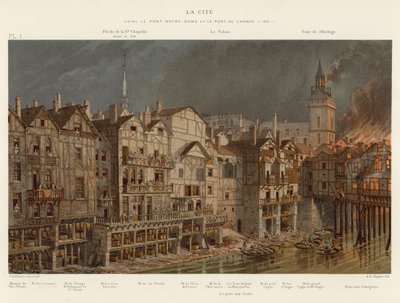 La Cite, Notre-Dame Pont ve Pont au Change arasında, 1621 by French School