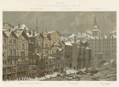 La Cite, Pont Notre-Dame ve Pont au Change arasında, 1650 by French School