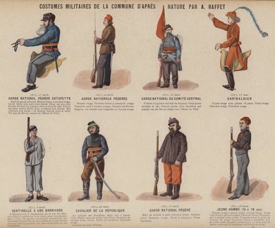 La Commune de Paris, Askeri Kostümler De La Commune by A Raffet (renkli taş) by French School