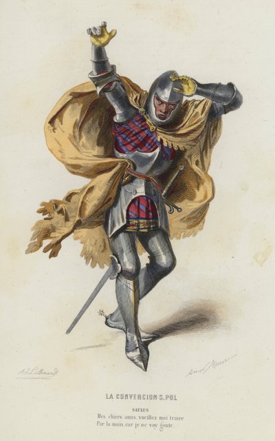 La Convercion S Pol (renkli gravür) by French School