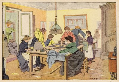 La Couturiere, Couturier (renkli taş) by French School