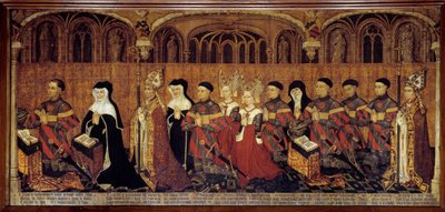 La Famille Jouvenel des Ursins Yargıç, öncelikli olarak Jean Jouvenel des Ursins veya Jean Juvenal des Ursins (1360-1431), aile üyeleriyle birlikte dua eder. Fransız Okulu ahşap boyama. 1443-1449. Güneş 1,3x3,5 m Paris, ulusal t müzesi by French School