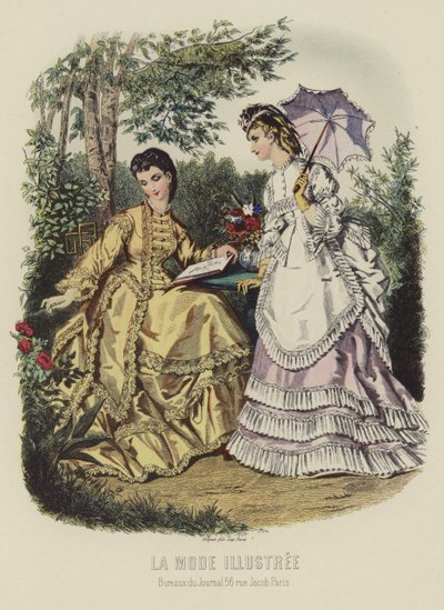 La Mode Illustree, iki iyi giyimli kadın by French School