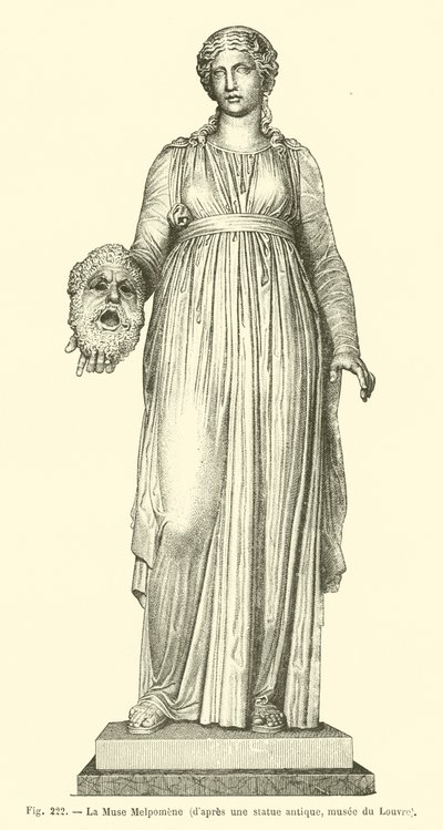 La Muse Melpomene (gravür) by French School