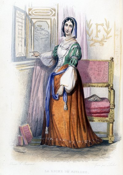 Navarre Kraliçesi (Margarita?) - “” Le Plutarque francais” içinde, ed. Mennechet by French School