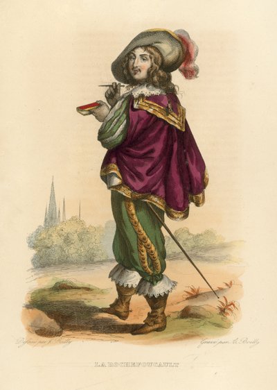 La Rochefoucault (renkli gravür) by French School