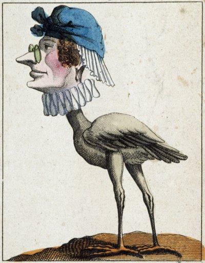 Karikatürde La Stork, “uçucu karakter” karakterinin incelenmesi sd. 19, popüler görüntüler. by French School