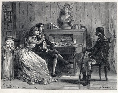 Fransız Devrimi sırasında La Terreur: Hapsedilen Camille Desmoulins (1760-1794), karısı Lucile (1770-1794) ve mareşal Guillaume Brune