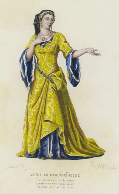 Kötü Zenginlerin Hayatı (renkli gravür) by French School