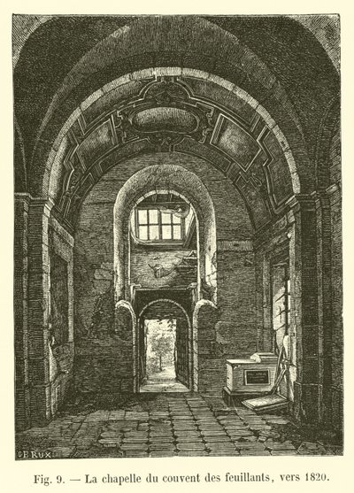 1820 dolaylarında Feuillant manastırının şapeli by French School