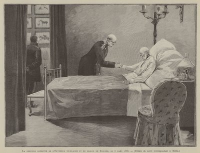 Kayzer Wilhelm ve Prens Bismark arasındaki son görüşme, 8 Mart 1888 (gravür) by French School