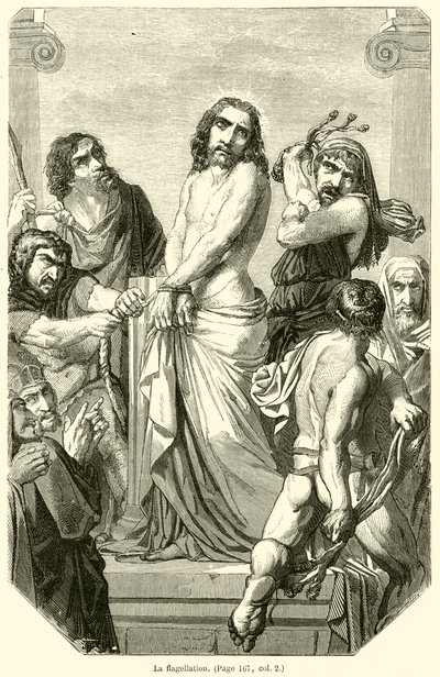 La flagellation (gravür) by French School