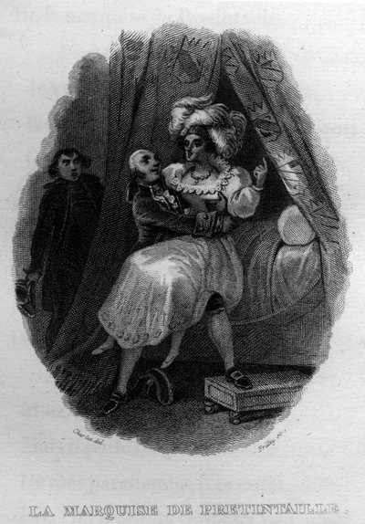 La marquise de pretintaille Chanson de Beranger, Fransız şair ve söz yazarı Pierre Jean de Beranger (1780-1857) tarafından “Oeuvres tamamlandı” (1834) içinde. by French School