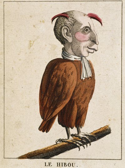 Karikatürde La baykuş, “uçucu özellik” karakterinin incelenmesi” sd. 19, popüler görüntüler. by French School