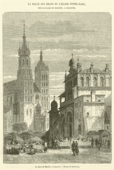 Pazar Meydanı, Krakow (gravür) by French School