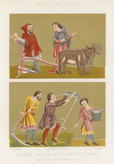 İşçi, çiftçilik yapan, biçen ve tohum eken bir çocuk by French School