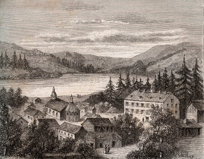 Lac de Gerardmer - Alsace Champagne Ardenne Lorraine - V.A. Malt-Kahverengi. 1884 by French School