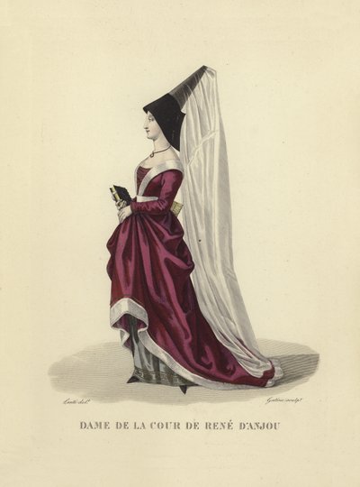 Anjou Rene sarayının hanımı by French School