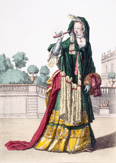Ladys Yeşil İpek Şal, 1650 by French School
