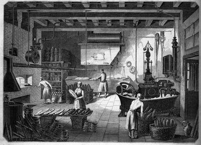 19. yüzyılda büyük Fransız endüstrileri: Pişirme için Drouot aletleri. Fournil de M. Courcier, Paris
