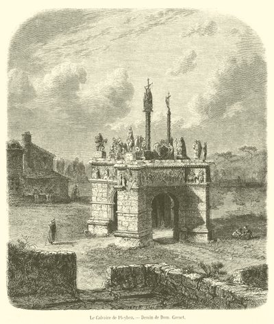 Pleyben Calvary (gravür) by French School