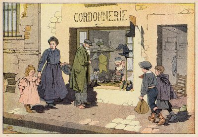 Le Cordonnier, Ayakkabıcı (renkli taş) by French School