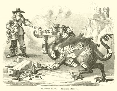 Le Demon du jeu (gravür) by French School